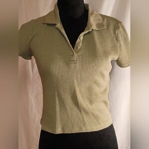 Socialite Olive Button Down Polo Shirt